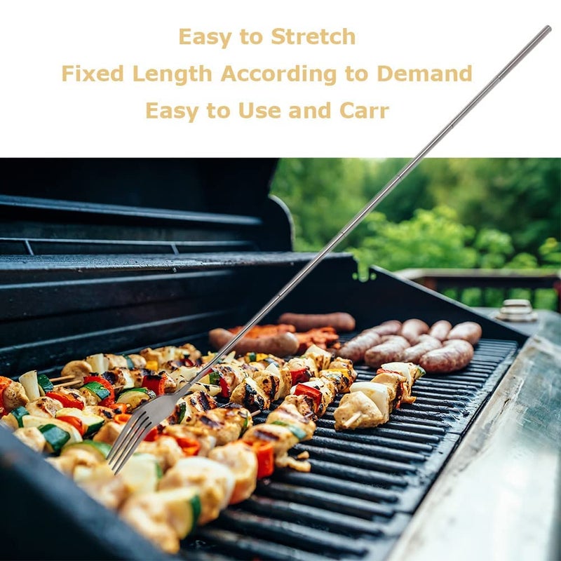 Cuifati Family Dinner Folk ?for BBQ, Dinner, Dessert, Sausages, Hot Dogs, Vegetables etc?22.1 to 64.6cm adjustable ?Sturdy and Stainless Steel (1) - Image 4